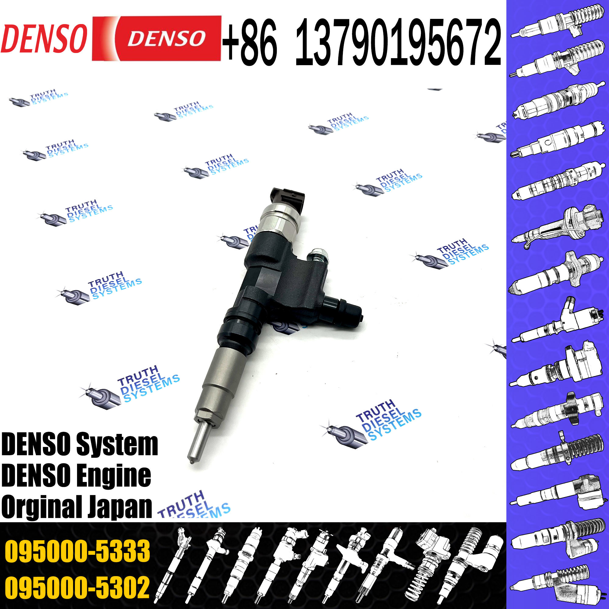 Fuel Engine Diesel Injector 095000-5332 095000-5333 For HINO OE 23910-1302/23670-E0150 With Low Price High Quality 09500