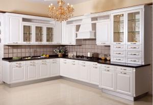 China Matt PVC door kitchen cabinet factory