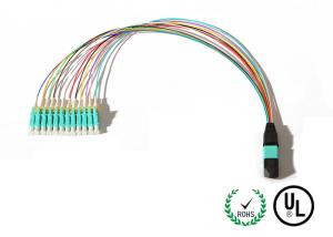 China Single Mode MPO Fiber Optic Patch Cord 12 Core High Return Loss , Size Custom factory