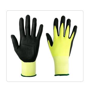 China Black Foam Nitrile Palm 18 Gauge Cut Resistant Safety Gloves For Metal And Glass Handling factory