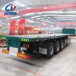 Dual Line Braking System 3 Axles 40ft Flat Bed Semi Trailers for Shipping