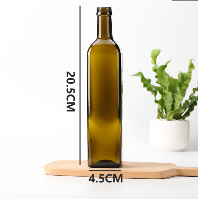 Cooking Oil Sauce Vinegar Glass Bottle with Cork Lid 375ml 500ml 750ml Black Matte