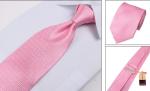 Mens silk check necktie set with gift box
