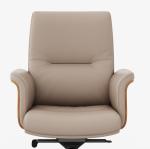 Mid Back Executive Office Chair Genuine Leather Adjustable Headrest Hot Sale