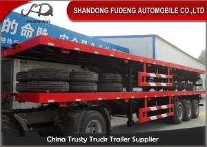 China 40 Feet High Flatbed Container Trailer For Container / Cement Bags Transport factory