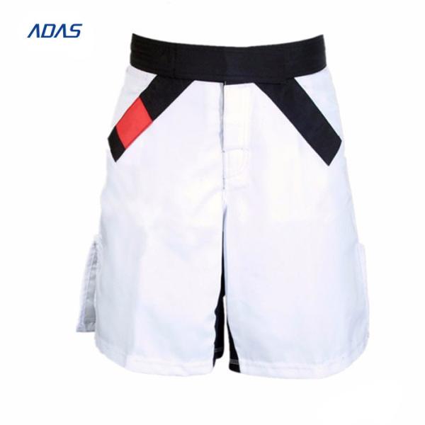 Flocking Embroidery Spandex Polyester Shorts MMA Sublimated black Custom
