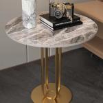 Stainless Steel Bracket Hotel Bedroom Furniture Simple Rock Plate Table Facet
