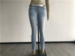 Milk / Light Blue Ladies Stretch Denim Jeans , Belted Skinny Jeans TW72964