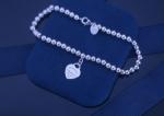 OEM 2.5inch Heart Bangle Bracelet Sterling Silver 925 For Women Unisex