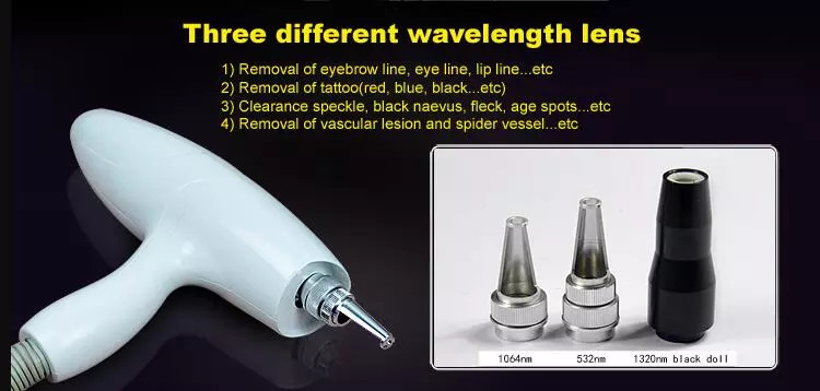 HOT sale Q switched ND YAG Laser / 532 &1064 &1320nm Yag Laser Tattoo Removal Machine Price / Carbon Laser Peel Machine
