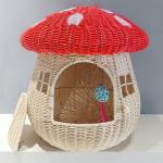Dual Purpose Home Swinging Dog Bed Rattan Woven Nest Cute Cat Dog Nest Rattan