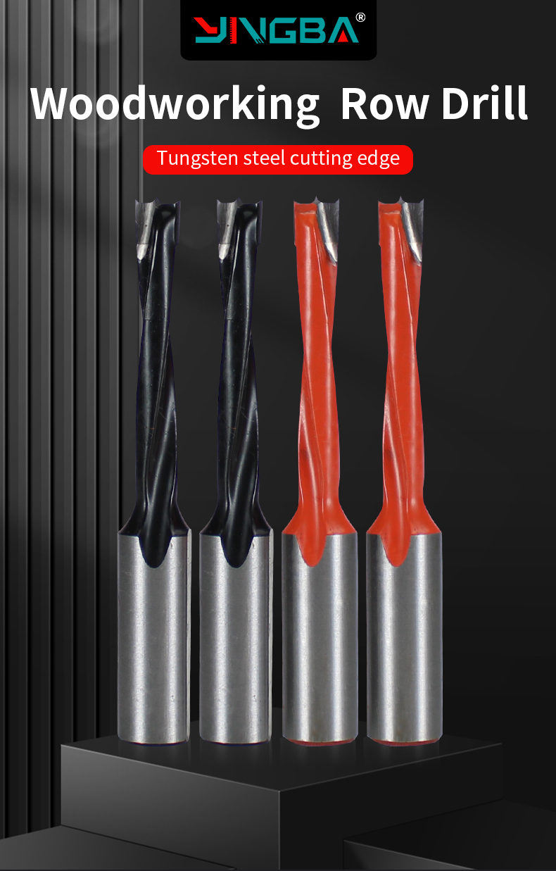 YINGBA CNC Tungsten Carbide Tips 2F Row Drill Woodworking Drilling Bits Woodworking Router Bits Woodworking Tools Drill Bits
