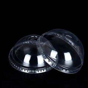 China Disposable PLA Transparent Dome Lid Half Open Milk Tea Cup Lid factory