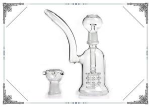 China Bubbler Tyre Percolator Bubbler Pipe , Borosilicate Glass Hand Blown Bongs factory