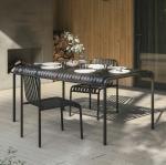 5 Star Hotel Minimalist Style Outdoor Black Dinning Table For 6