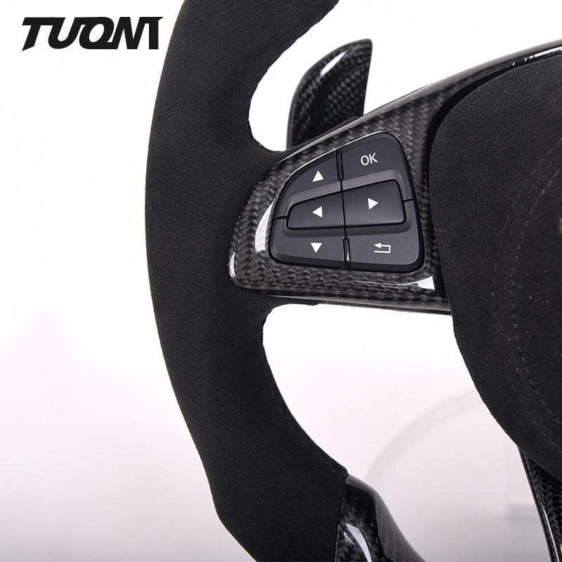 Alcantara Mercedes W205 Cla45 Steering Wheel Carbon Fiber Leather Design