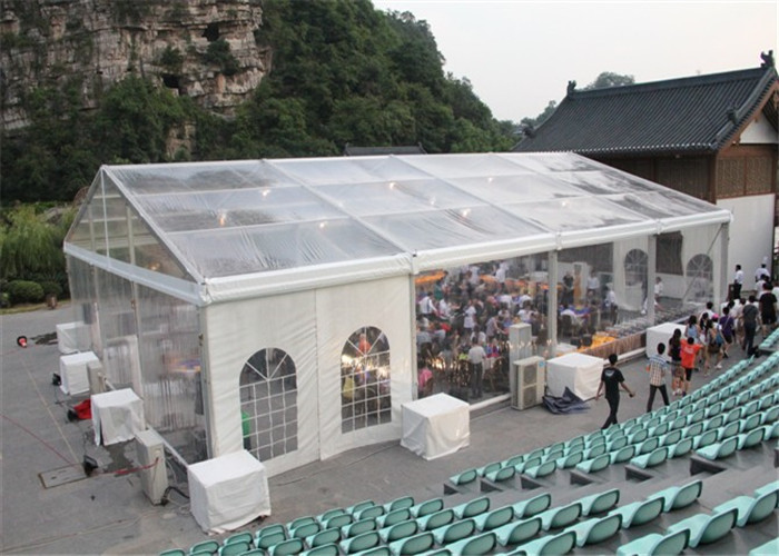 Restaurant Tent With Large Canopies, Clear Outdoor Event Tents With Transparent PVC Roof