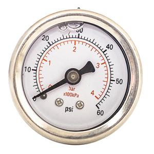 China 304 SS Case 2 Inch Liquid Filled Pressure Gauges Manometer 60 Psi 2.5% 1/4'' NPT factory