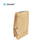 200microns Resealable Kraft Paper Zipper Bags BPA Free Clear Window