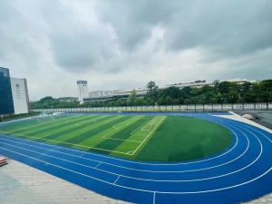 China Blue Synthetic Running Track/Plastic Rubber Racetrack Athletic Sports Field factory