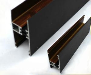 China Square / Round Wood Finish Aluminium Profiles Black Color For Building Material factory