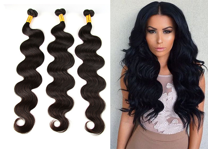 Natural Black 5A Virgin Brazilian Hair Extension Weft Body Wave