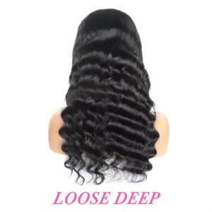 China Loose Deep Wave Transparent 5x5 Full Lace Front Frontal Wig Glueless Pre Pluck Raw Lace Human remy Hair Wigs factory