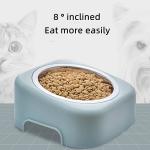 Cat Toy Cute Cat Bowl Stainless Steel Inclined Mouth Cervical Protection