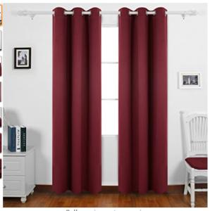 China Burgundy Printed Custom Kitchen Curtains Reducing The Sun Shine Effectively factory
