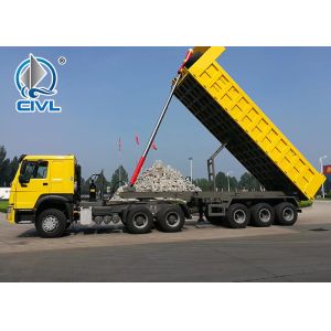 3 Axles 50 - 70T Sinotruk CIMC 45cbm Tipper Dump Trailer For Bauxite Ore Loading