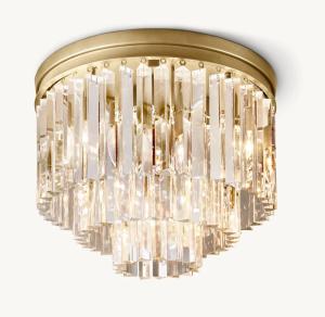 China Multi Ring Frame Luxury Ceiling Lights K9 Glass Wall Flush Mount Light factory