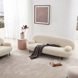 China Italian Minimalist Modern Fabric Sofa Set Curved Armrests Leisure Single Sofa Set factory