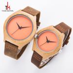 Wholesale cheap watch Circle wooden case Japan miyota quartz movement oem custom