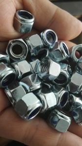 China M8-1.25 Hexagon Nylon Insert NUT, DIN 982,Blue &amp; White Zinc Plated surface,M3~M56 factory