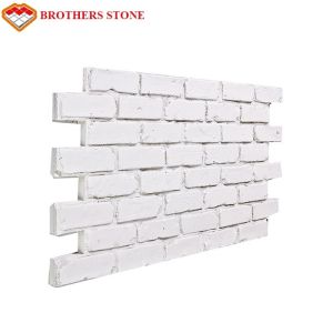 China White FauxBrick Wall Panels Stacked Stone Design Wall Panel on sale