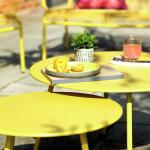Villa AJUNION 4 Seater Metal Garden Furniture Balcony Patio Set Bistro Set Steel