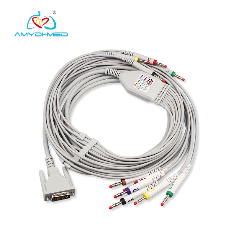 Long Working Life EKG Cables 3.6m Length For Burdick 800 Ekg Machine