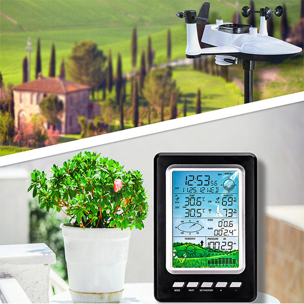 Wireless Outdoor Weather Station Remotely Measure Wind Direction Wind Speed Rainfall Air Pressure,