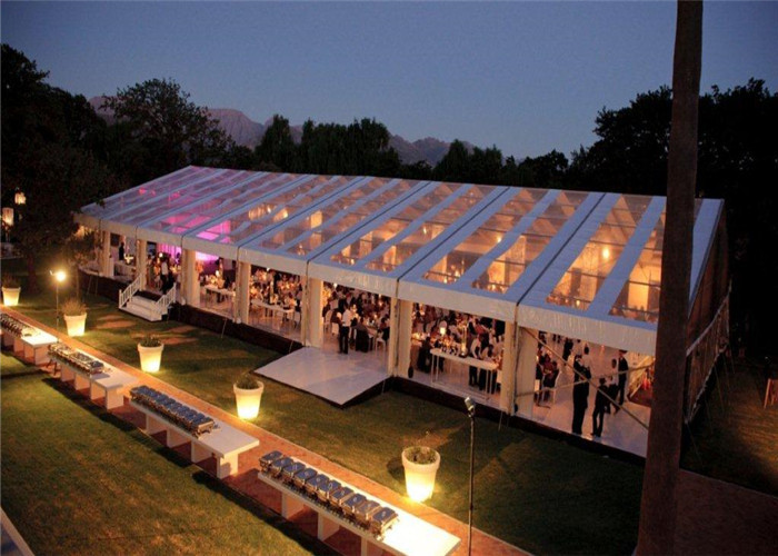 Large Wedding Tents 100 People Flame Retardant With Decoration Cellings