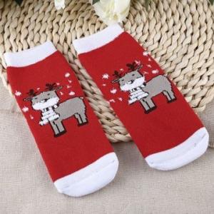 China Custom color, design soft Christmas cute Cartoon Print sweet Terry Socks factory