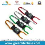 Muti-colors compass carabiner with lanyard keychain and metal hook holder