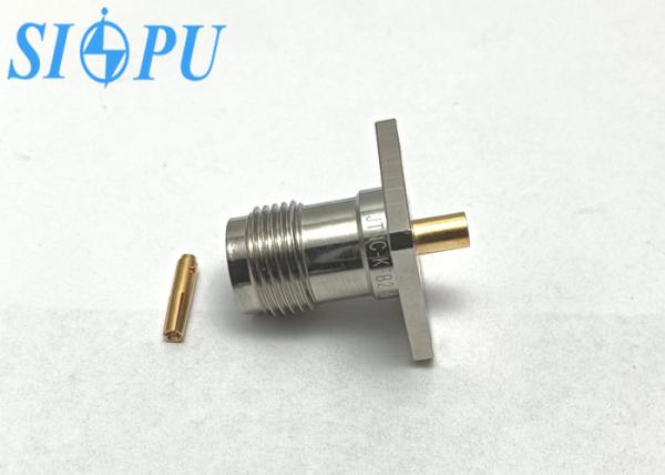 Female Flange Mount RF Coaxial TNC Connector for 2# Semi Rigid / Semi Flexible