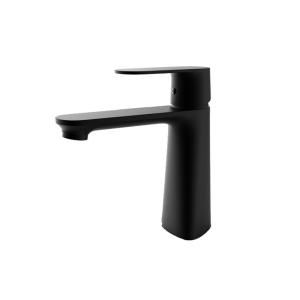 China Black Basin Mixer Faucet Restroom Countertop Sink Faucet Brass factory