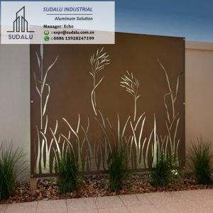China SUDALU Outdoor Free Customized Design Service Perforated Metal Laser Cut Aluminum Fence Panel on sale