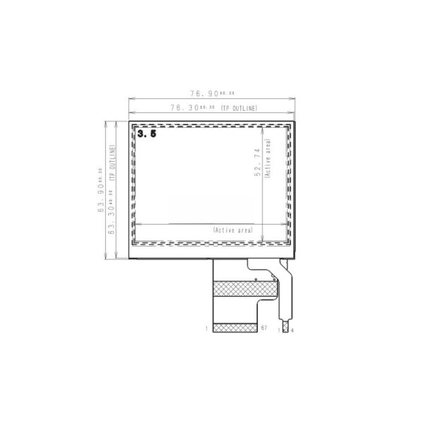 handheld terminal COM35T3N95GTC 3.5-Inch 320*240 LCD Module with Pamel Screen