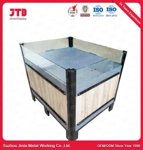 China Brown Promotional Display Stands CE Supermarket Wooden Display Rack factory
