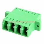 SM 9/125 um Fiber Optic Adapter LC / APC , Optical Fibre Adapter Green Quad 4