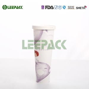 China 22OZ Hot Single Wall Paper Cups insulated eco disposable tea cups Bright Yellow Green Wholesale factory