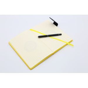Business Office Writing Journal Notebook Large 114 Pages PU Material Yellow