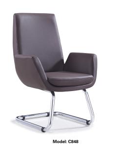 China Tan Leather Executive Visitors Chair For Office Oem factory